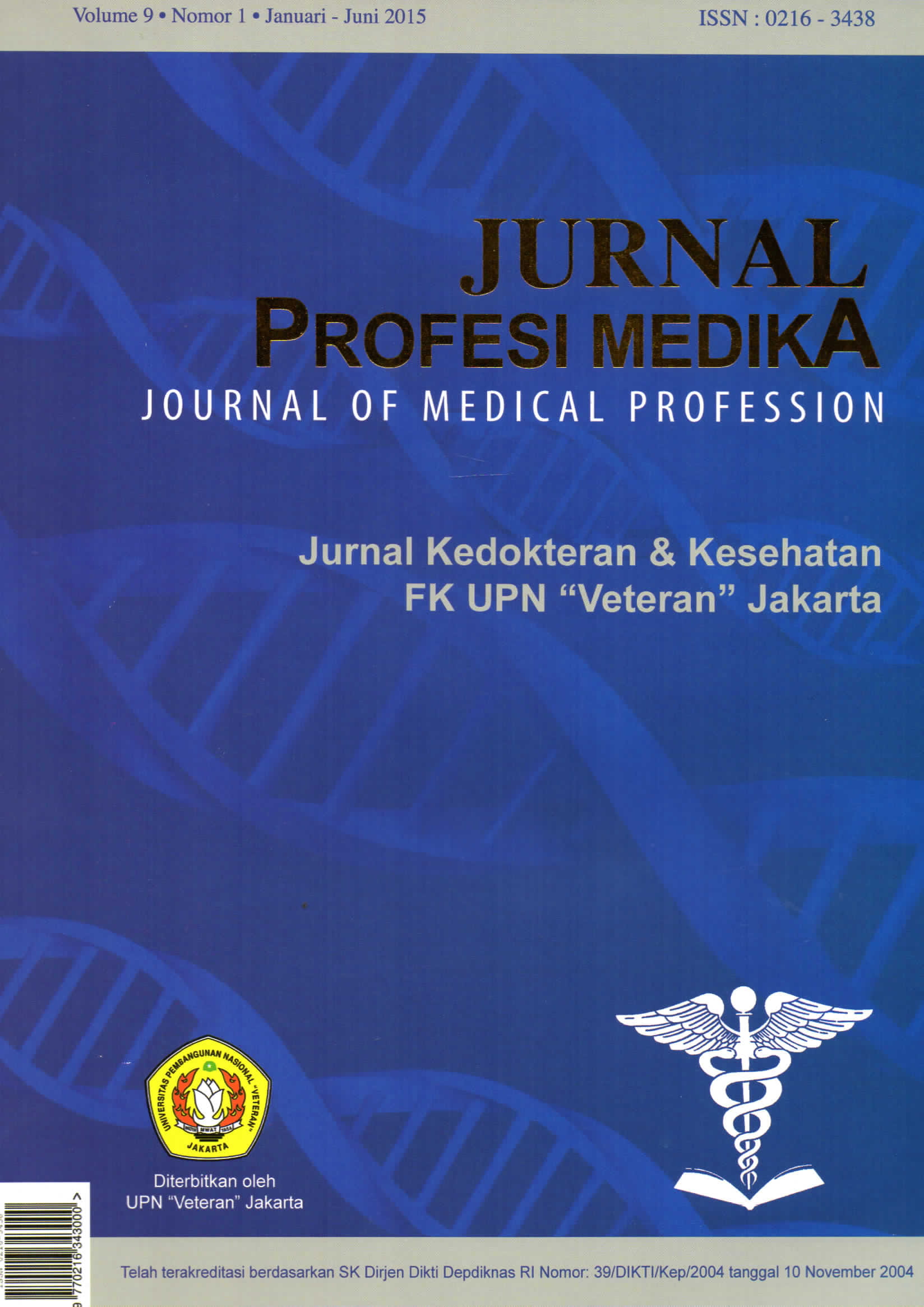 					View Vol. 9 No. 1 (2015): Jurnal Profesi Medika : Jurnal Kedokteran dan Kesehatan
				