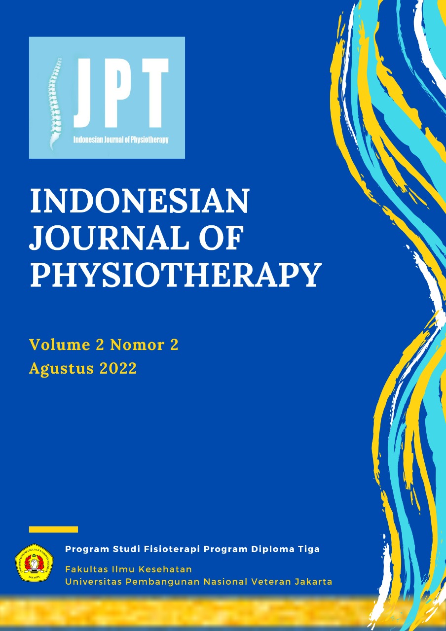 					View Vol. 2 No. 2 (2022): Indonesian Journal Of Physiotherapy
				