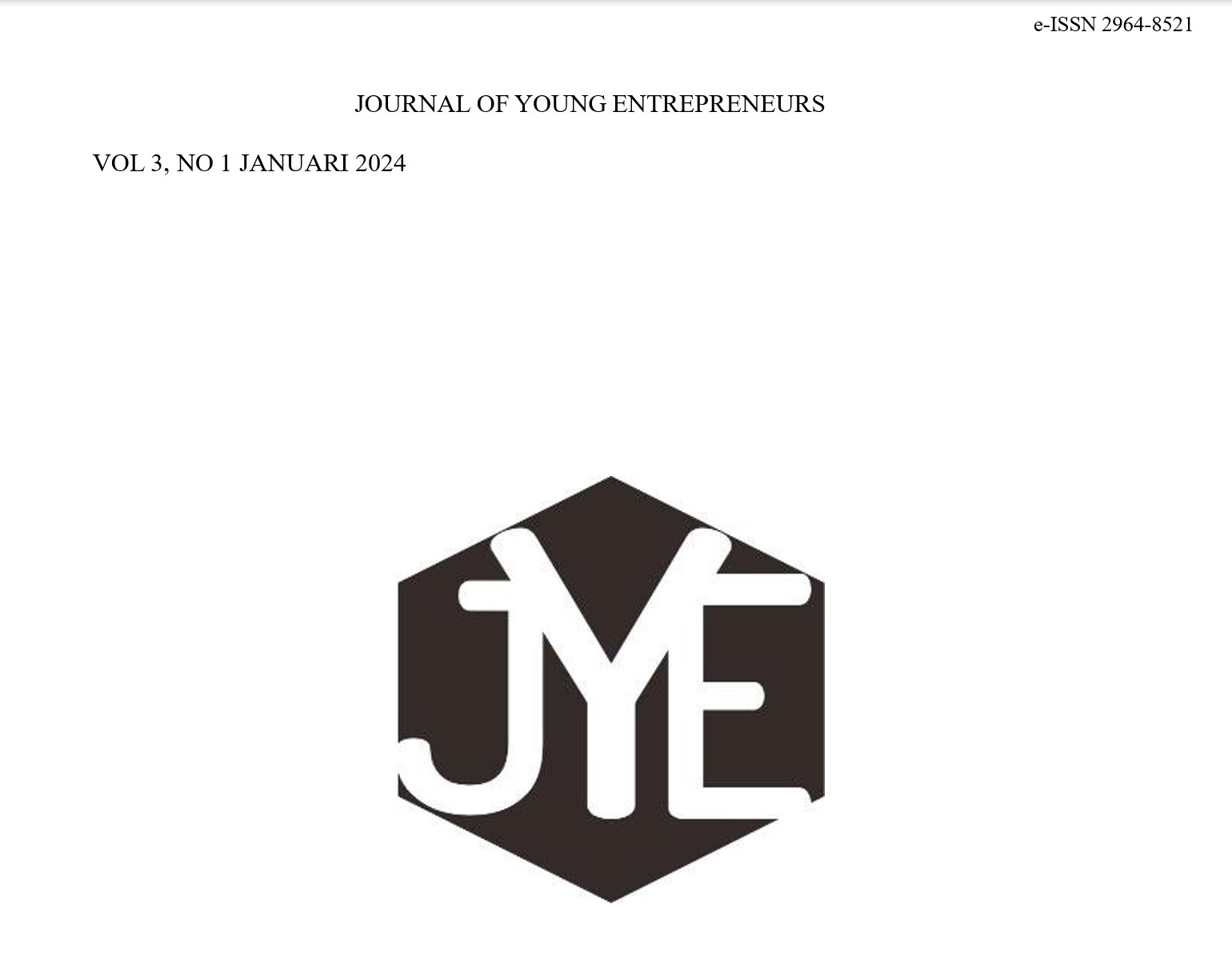 					Lihat Vol 3 No 1 (2024): Vol 3 No 1 (2024): Journal of Young Entrepreneurs Vol 3 No 1 Januari 2024
				