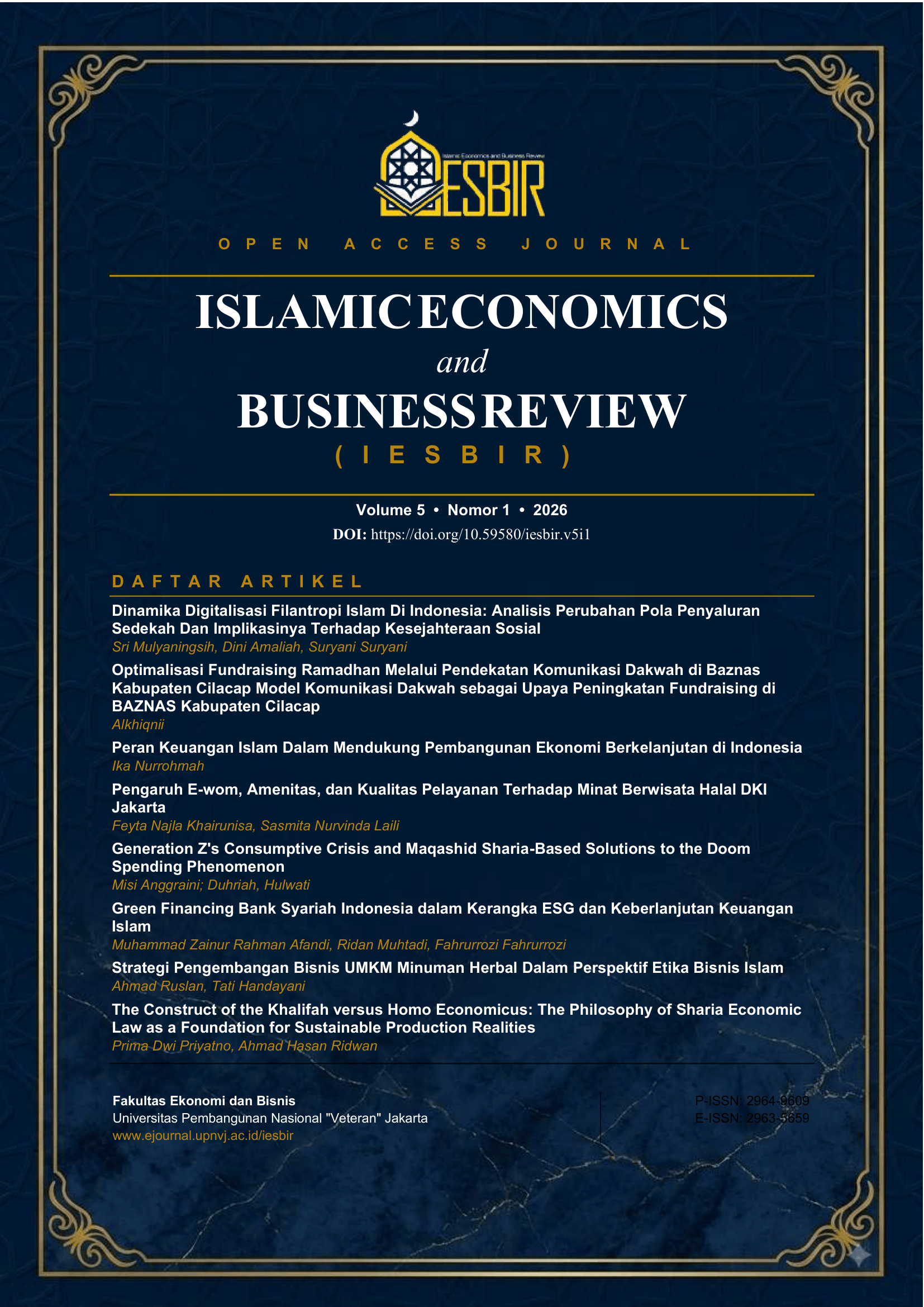 					View Vol. 5 No. 1 (2026): IESBIR, June 2026
				